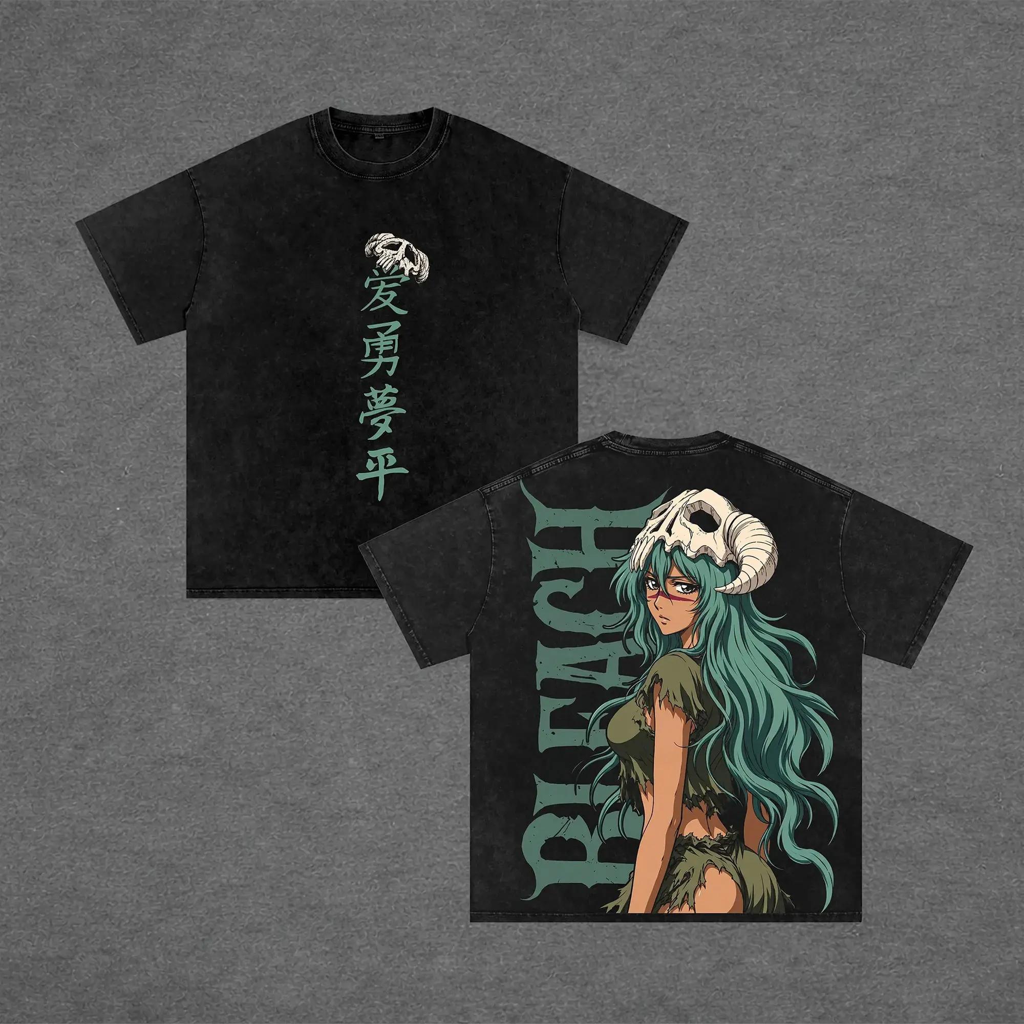 Nelliel Tu Odelschwanck BLEACH T-shirt Vintage Washed T Shirt Summer Oversized Short Sleeve Pure Cotton Tees Tops Men s Clothing S