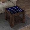 LED Coffee Table Brown Oak Effect 53 x 53 x 45 cm Engineered Wood