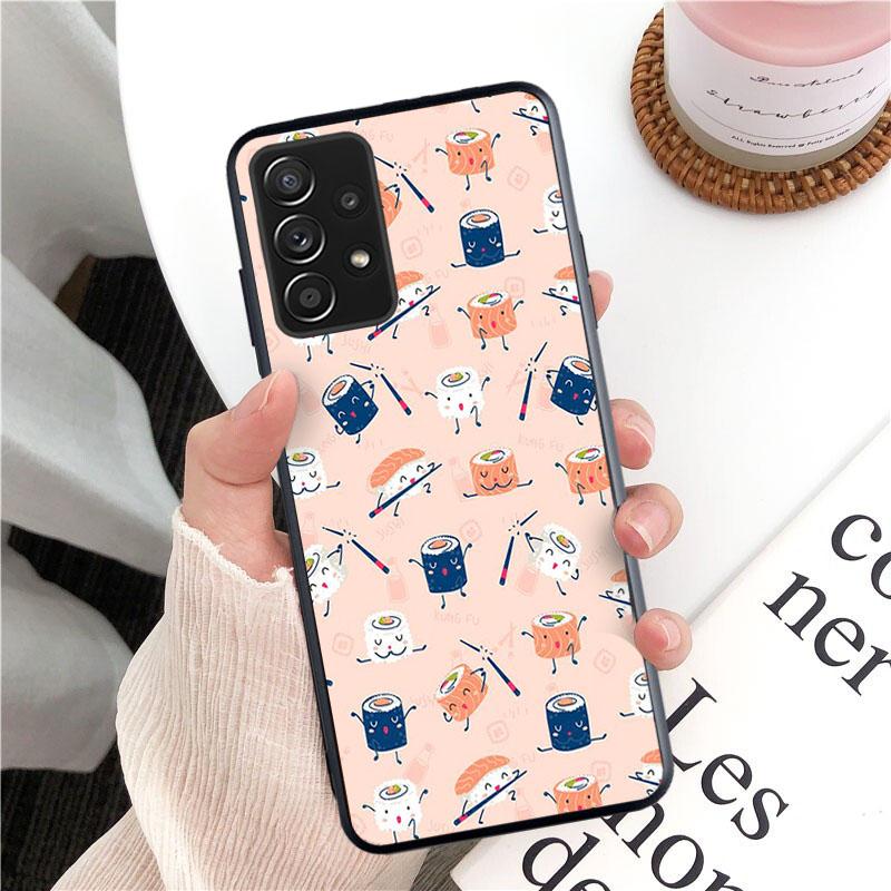 Voedsel Sushi Telefoonhoesje voor Samsung Galaxy A13 A22 A12 A32 A71 A11 A21S A33 A52 A72 A51 A50 A70 A31 M31