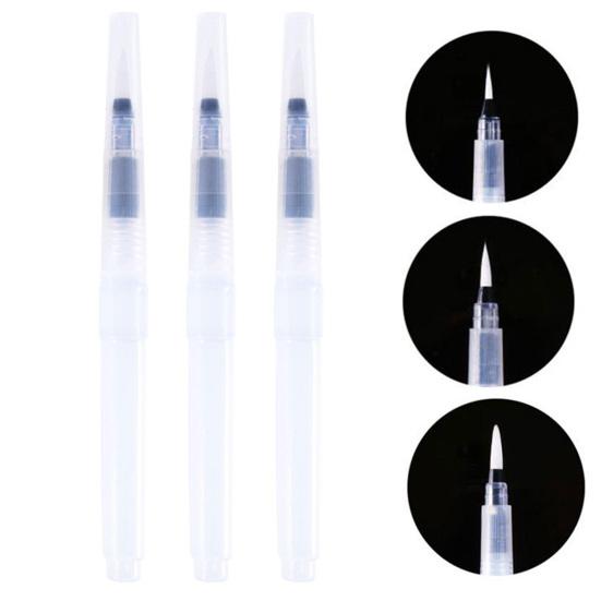 

Ручка с гладкой более сильной щетиной и большей емкостью для воды, порошковая пигментная акварельная ручка для рисования 3pcs