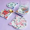 Cute Cat-shaped Ceramic Coaster Heat Insulation Pad Table Water Cup Holder Coffee Cup Non-slip Mat
