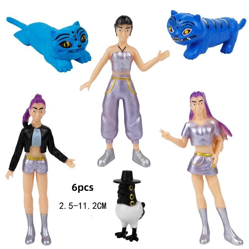 5/6/12 Pcs Anime Kpop Demon Hunters Figure Model Toy Cartoon Gaming Peripherals Desk Decoration Collection Figures Model Toy Gift