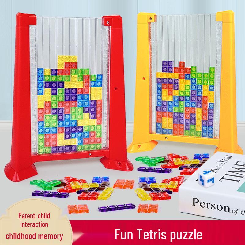 Interactive 3D Tetris-Inspired Building Blocks - Parent-Child Educational Puzzle Toy