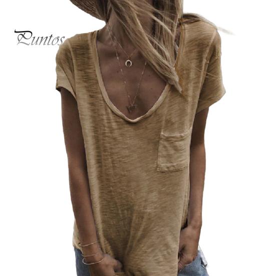 

Женская футболка с круглым вырезом, коротким рукавом, накладным карманом, однотонная свободная футболка, тонкий пуловер, топы на каждый день M