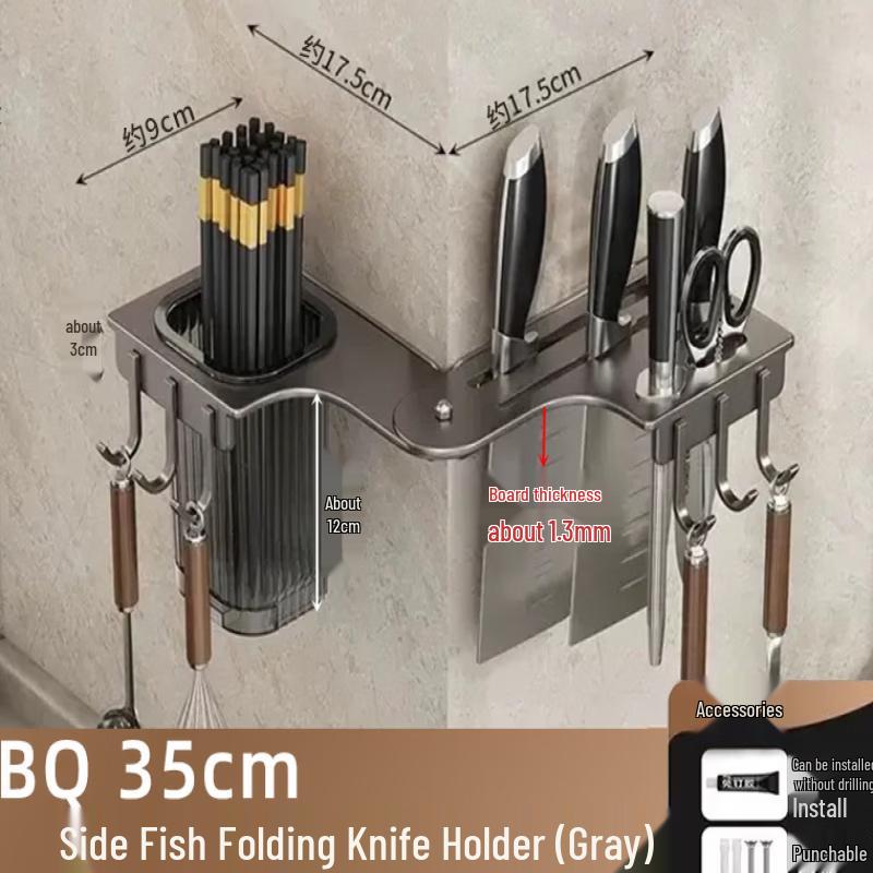 YouShu Foldable Wall-Mounted Kitchen Knife Holder