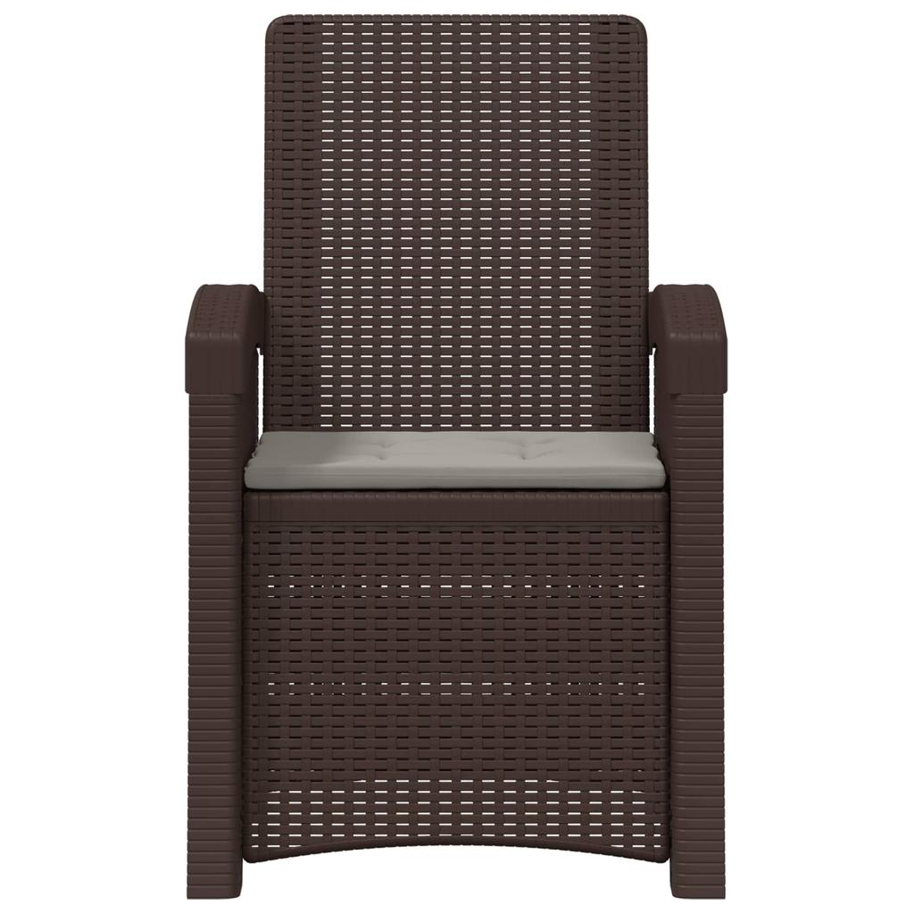 Garden Lounge Chair Rattan Look 2 pcs Brown and Light Grey PP