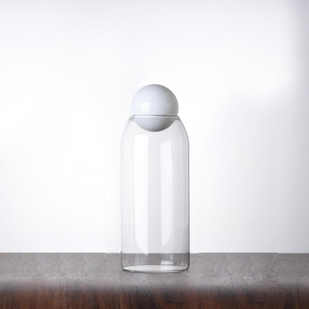 Modern Glass Coffee Bean and Tea Storage Jar with Cork Stopper
