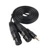 1.5m XLR 3-pin 3.5mm Male Splitter Female To Clear Signal Stereo Audio Cable