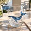 Bicchiere Acqua Stile Costiero Decorativo Polpo Bicchiere di Vetro Balene Oceaniche Cavallucci Marini Granchi Meduse Cocktail per Casa Vetro Creativo Vino Caffè Bar,