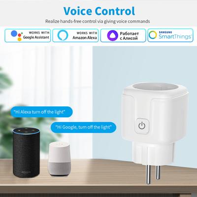 Tuya Smart WiFi EU Socket Plug 16A Power Monitor Electric Outlet Alexa Google Home Voice Control Smart Life APP Remote Control