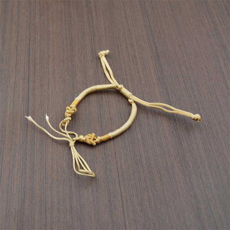 Handmade Woven Bracelet with Ping an Buckle and Lucky Beads - Unisex DIY Semi-finished Bracelet Rope