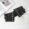 Gothic Solid Color Lift Up Female Waist Corset Wide Faux Leather Belt Women Fashion Slimming Waistband Elastic Corsets