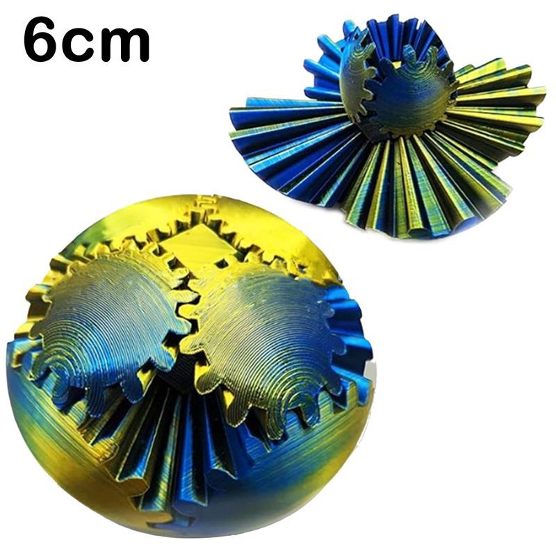 Gear Ball 3d-trykt Gear Ball Spin Ball Cube Fidget Toy Perfekt for stress og angst Avslappende deformasjon Gear Ball Skrivebordsleke