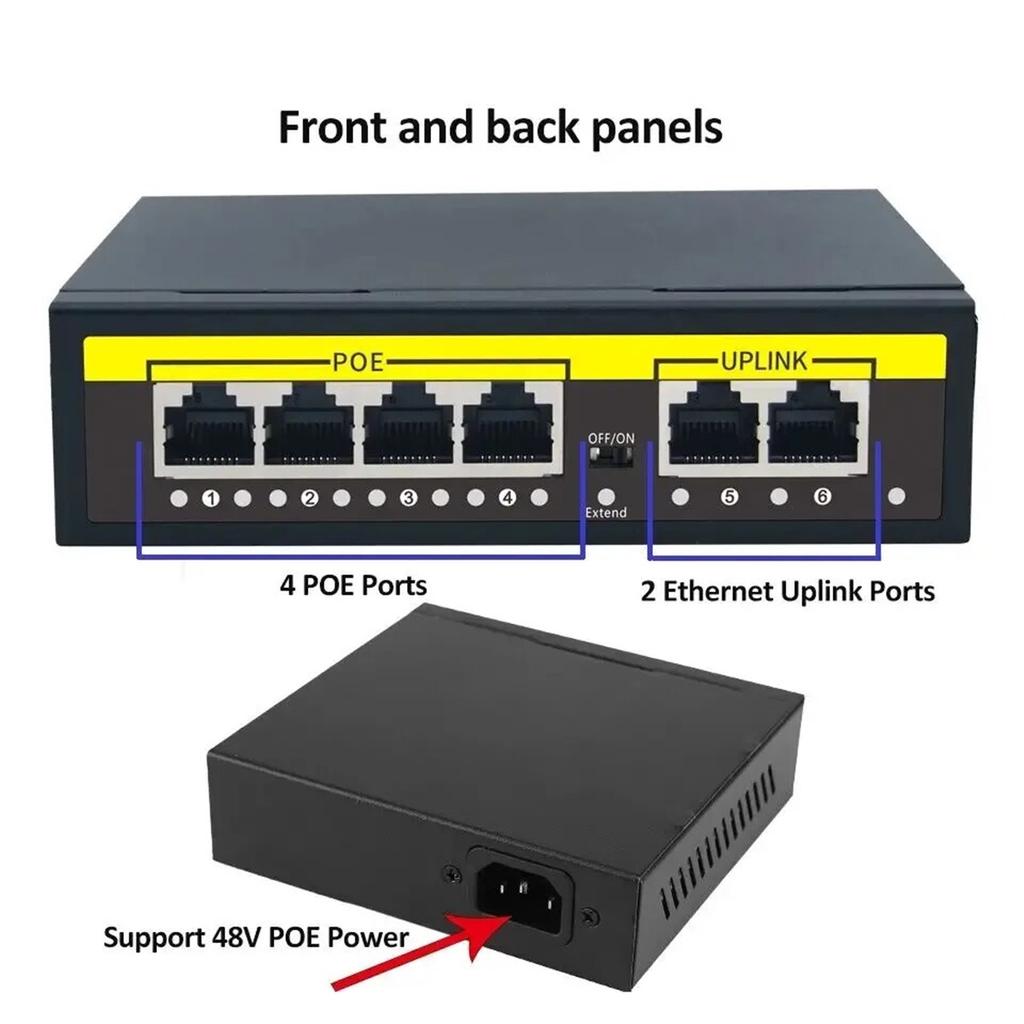 48V POE Switch 100Mbps Switch Ethernet With 4 Port Wifi Smart IP Switch RJ45 Injector Switcher for IP Camera CCTV