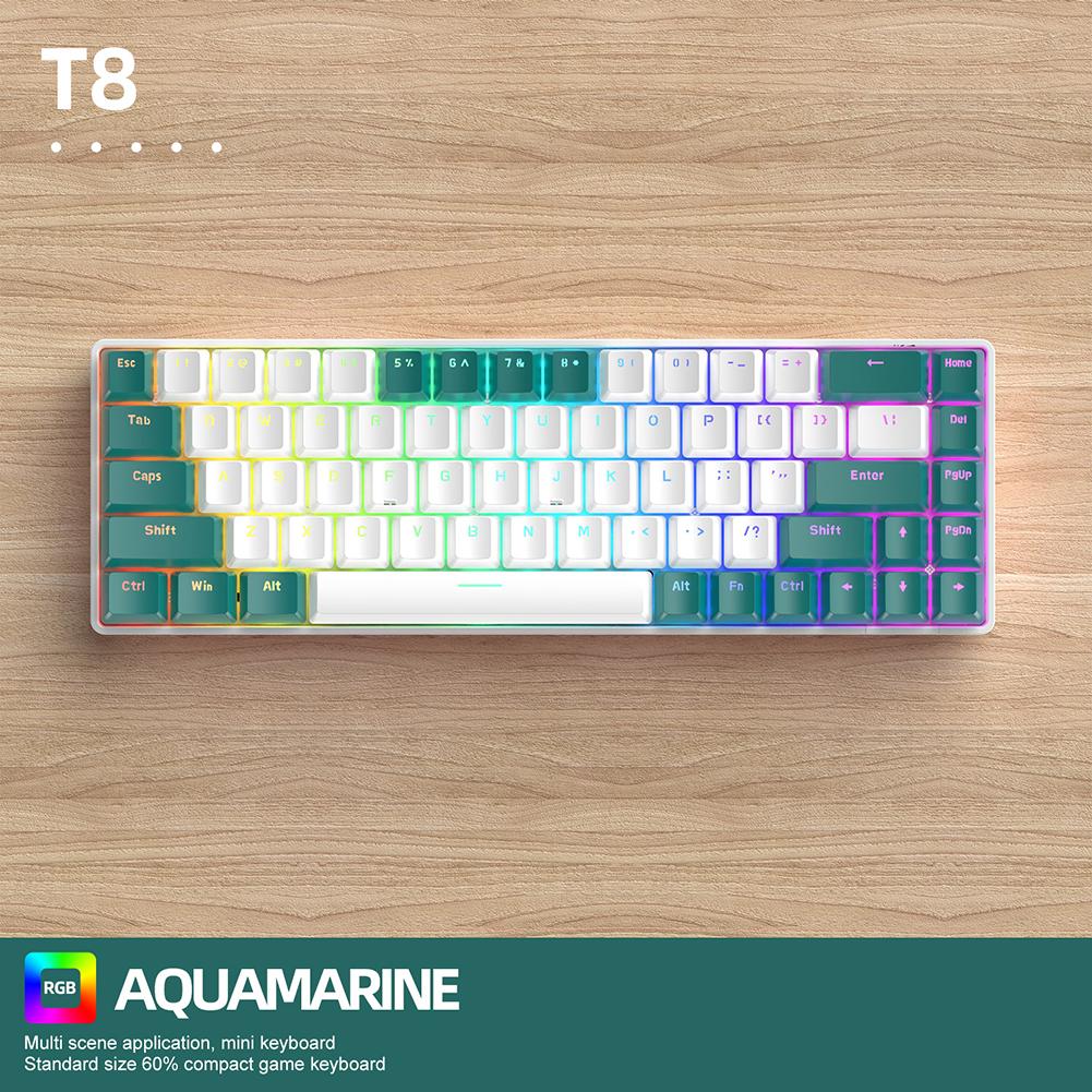T60 Mechanical Keyboard 100 Keys RGB Backlight Red/Green Switch USB Wired Mechanical Gaming Keyboards Type-C Personalized Keycap