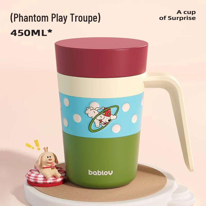 BabloV Ceramic Lined Insulated Desk Mug with Lid