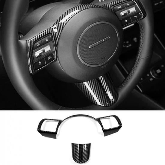 Steering Wheel Trim ABS Carbon fiber For Hyundai Tucson 2025