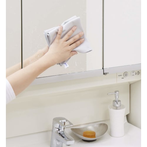 KB Seiren Cleaning Cloth for Mirrors and Bathroom Sinks, Gray, Approx. 29 x 29 cm, Pack of 2, Cleaning God, Made in Japan, S087