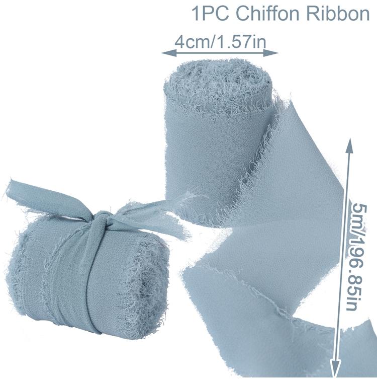4CM*5M Handmade Frayed Edged Satin Chiffon Silk Ribbon For Wedding Invitation Wrapping Bouquets Birthday Party Decorations Gifts