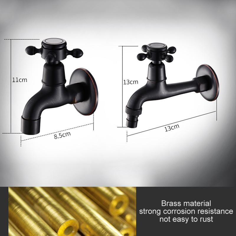 Brass Antique Black Outside Tap Washing Machine Faucet Toilet Decorative Outdoor Garden Faucet MW001