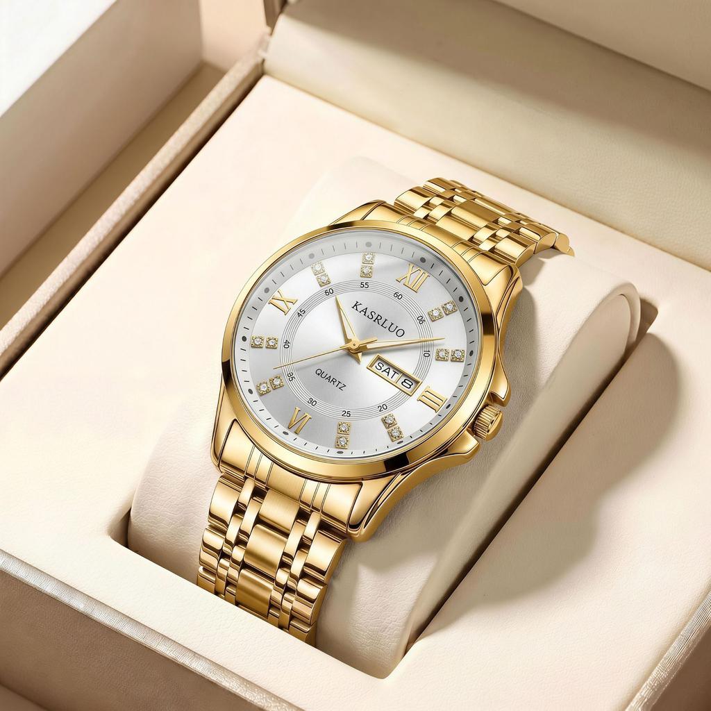 Men'S Watch Double Calendar Quartz Watch Waterproof Luminous Fashion High Value Men'S Watch