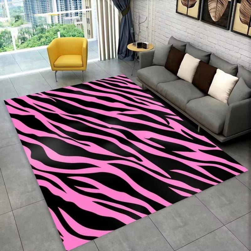3D-Teppich mit buntem Zebra-Muster, Teppich für Wohnzimmer, Schlafzimmer, Sofa, Büro, Fußmatte, Dekoration, rutschfeste Bodenmatte für Kinder