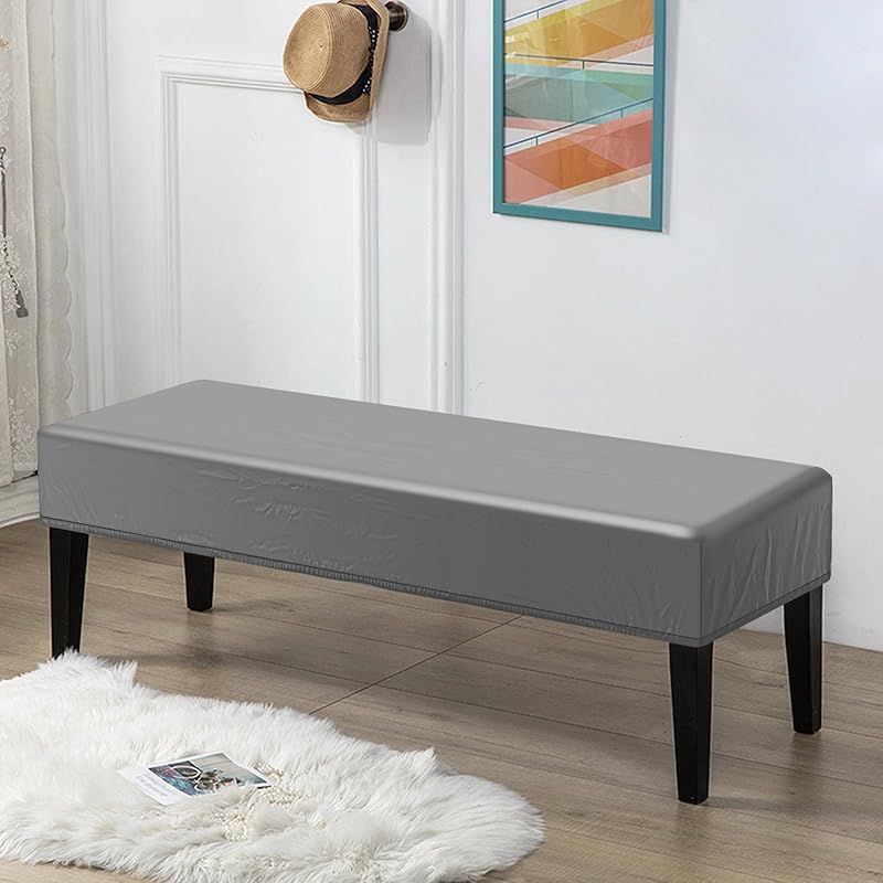 

Чехол на обеденную скамью, Эластичный чехол-накидка на скамью, Съемный чехол-протектор для сиденья скамьи, Прямоугольный протектор для мебели, Моющийся чехол-накидка на подушку для обеденной скамьи серый
