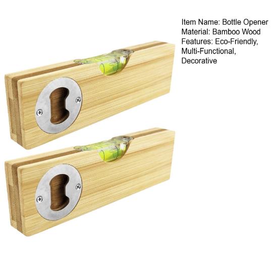 Engraved Wooden Spirit Level Bottle Opener Decorative Bar Beer Opener Bamboo Bottle Opener Elegant Bar Accessory