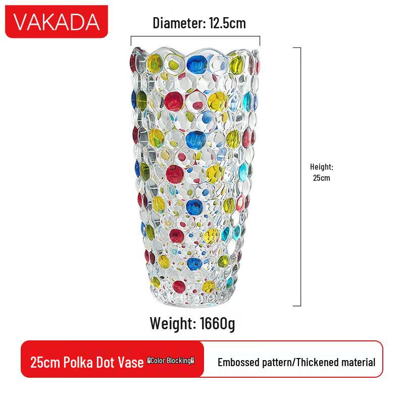 VAKADA Ręcznie Malowana Waza ze Szkła Borokrzemowego