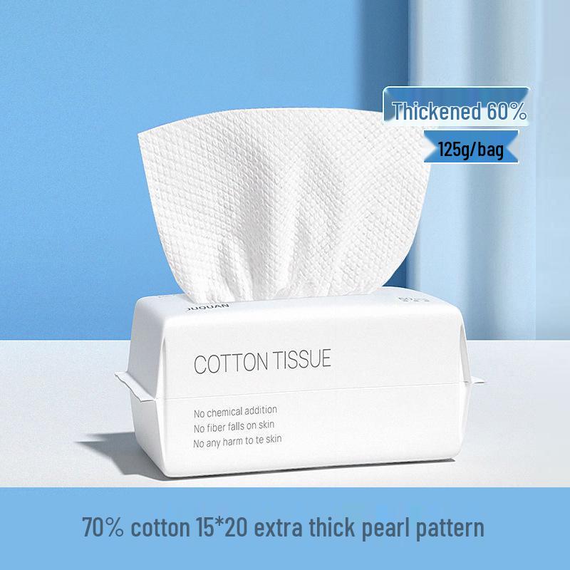 Verdickte Einweg-Gesichtstücher aus reiner Baumwolle - Weich, vergrößert und Familien-Vorteilspackung