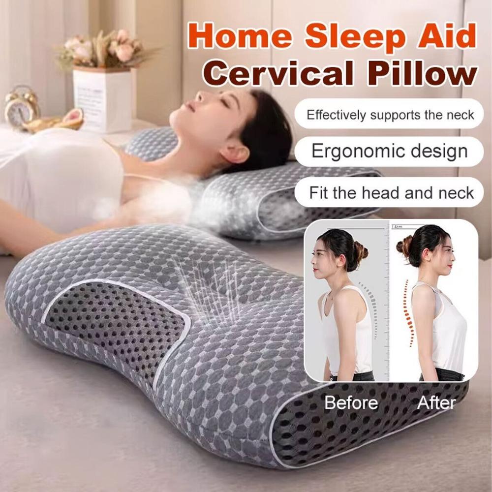 Breathable Neck Protection Pillow Knitted Cotton Orthopedic Sleep Pillow  Home Bedroom Bedding