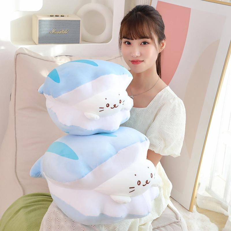 Creative soft shell seal throw pillow plush toy doll home sofa pillow cushion girl doll