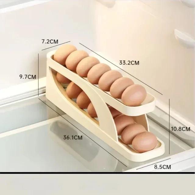Refrigerator Egg Storage Box Large Capacity Refrigerator Organizer Holder Kitchen Anti-fall Automatic Rolling Egg Holder Rack