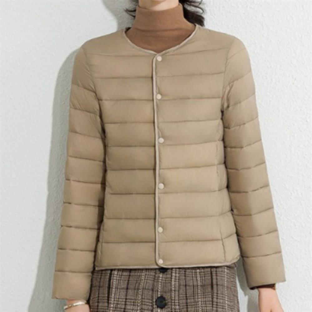 New Arrivals Open Run Women Lightweight No Collar Long Sleeve Quilted Jacket