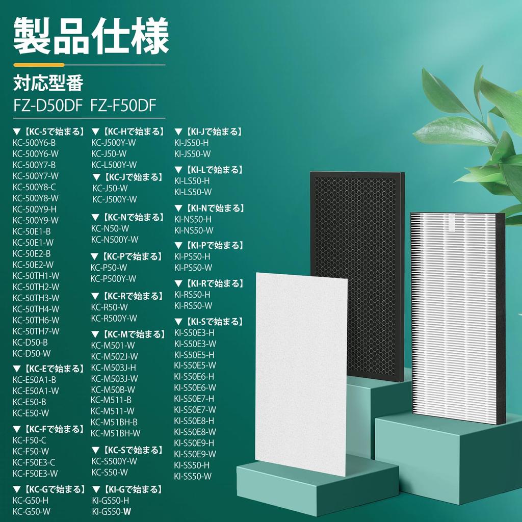 ISingo Zamienny filtr HEPA do zbierania kurzu do oczyszczaczy powietrza Sharp i 1 zestaw FZ-D50HF FZ-D50DF (HEPA) -