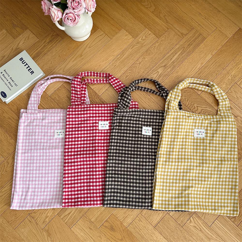 Stylish Plaid Wool Tote Bag For Casual Chic Commuting Versatile Shopping Use
