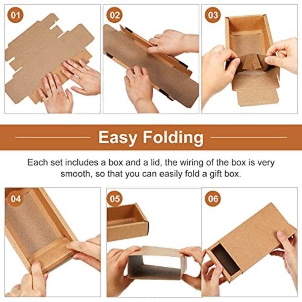 Kraftpapier Kraftpapier Schubladenschachtel Schubladenstil Mini-Karton Geschenkboxen Recycelbar Umweltfreundlich Geschenkverpackungsschachtel