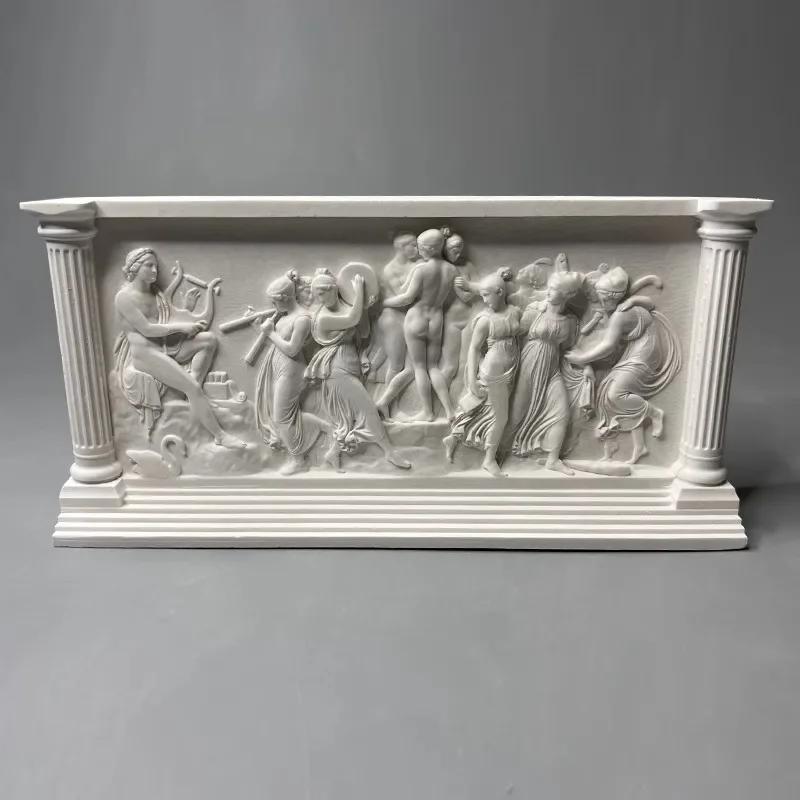 Dancing Muse Stereoscopic Printmaking Figures Relief Plaster Statue Desk Decoration Characters Sculpture Room Aesthetic Decor