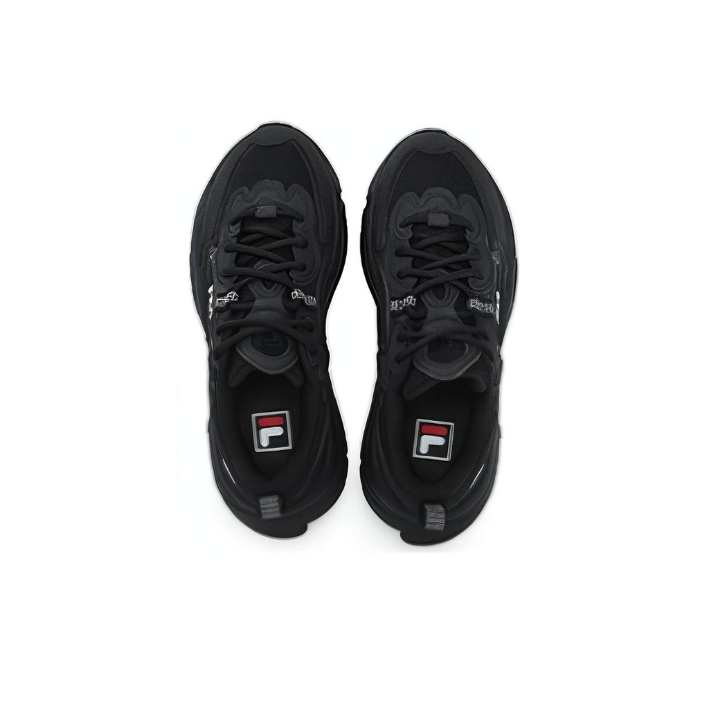 Fila Mars 1S+ Fabric Synthetic Leather Comfortable Versatile Low-Top Dad Shoes Women Sneaker Black F12W332117DBK