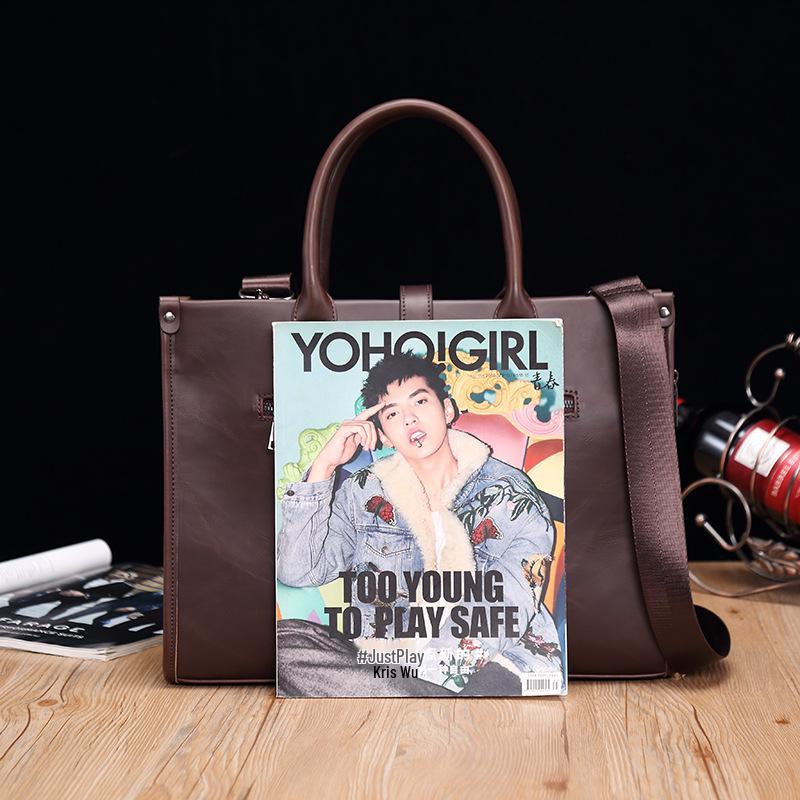 Crazy Horse Leather Unisex Business Messenger & Shoulder Bag – Retro Computer Briefcase