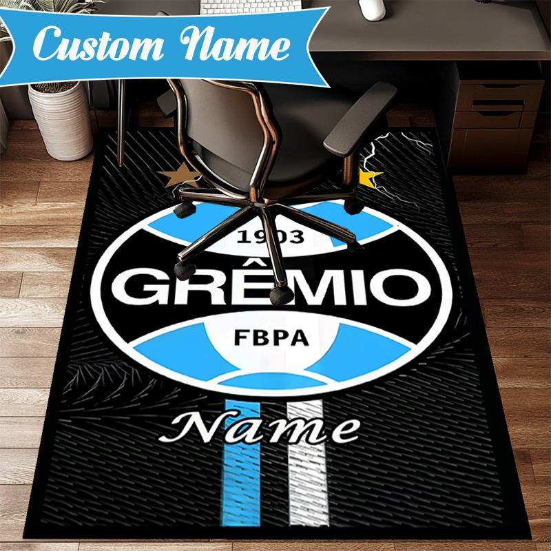 Custom Name Gremio FC Crest Design Rug Game Carpet, Floor Mat for Bedroom Living Room Entryway Rug, Home Decor Idea Gift for Christmas birthday