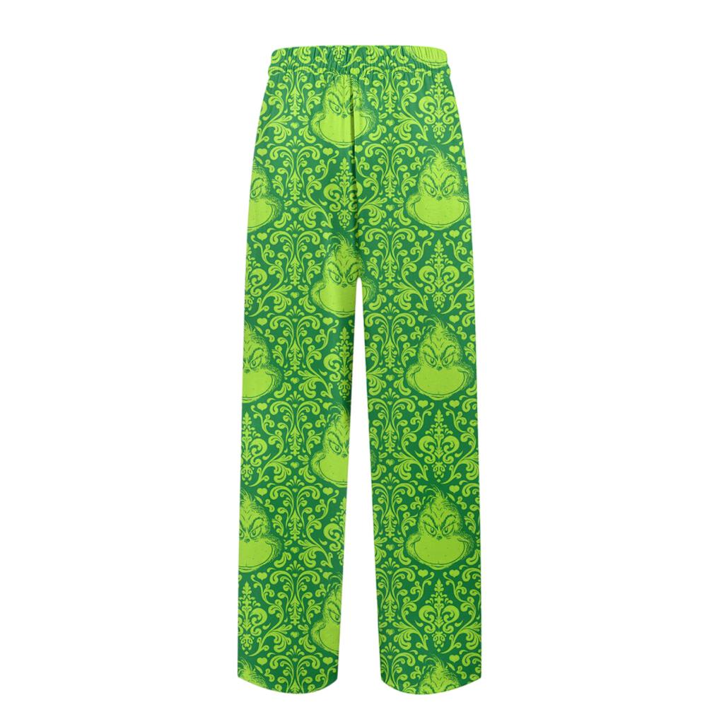 Men's Knitted Fashion Print Pocket Casual Pants Pajama Pants