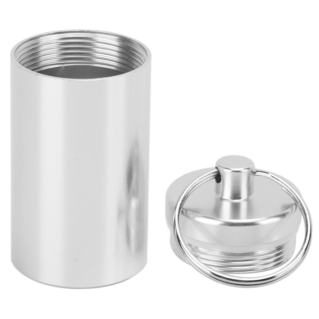 Portable Keychain Medicine Holder Alu um Waterproof Medicine Box Container for Outdoor Travel Camping