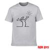 Unisex Lineunisex Sommer La Linea Print T-Shirt Rundhals Baumwolle Lässig Kurzarm Grafik-T-Shirt