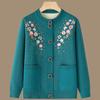 Jachetă Cardigan Tricotată din Fleece de Catifea pentru Femei, Mame de Vârstă Mijlocie și Vârstnice, Toamnă Iarnă, Pulover Gros, Top, Jachetă Caldă Largă