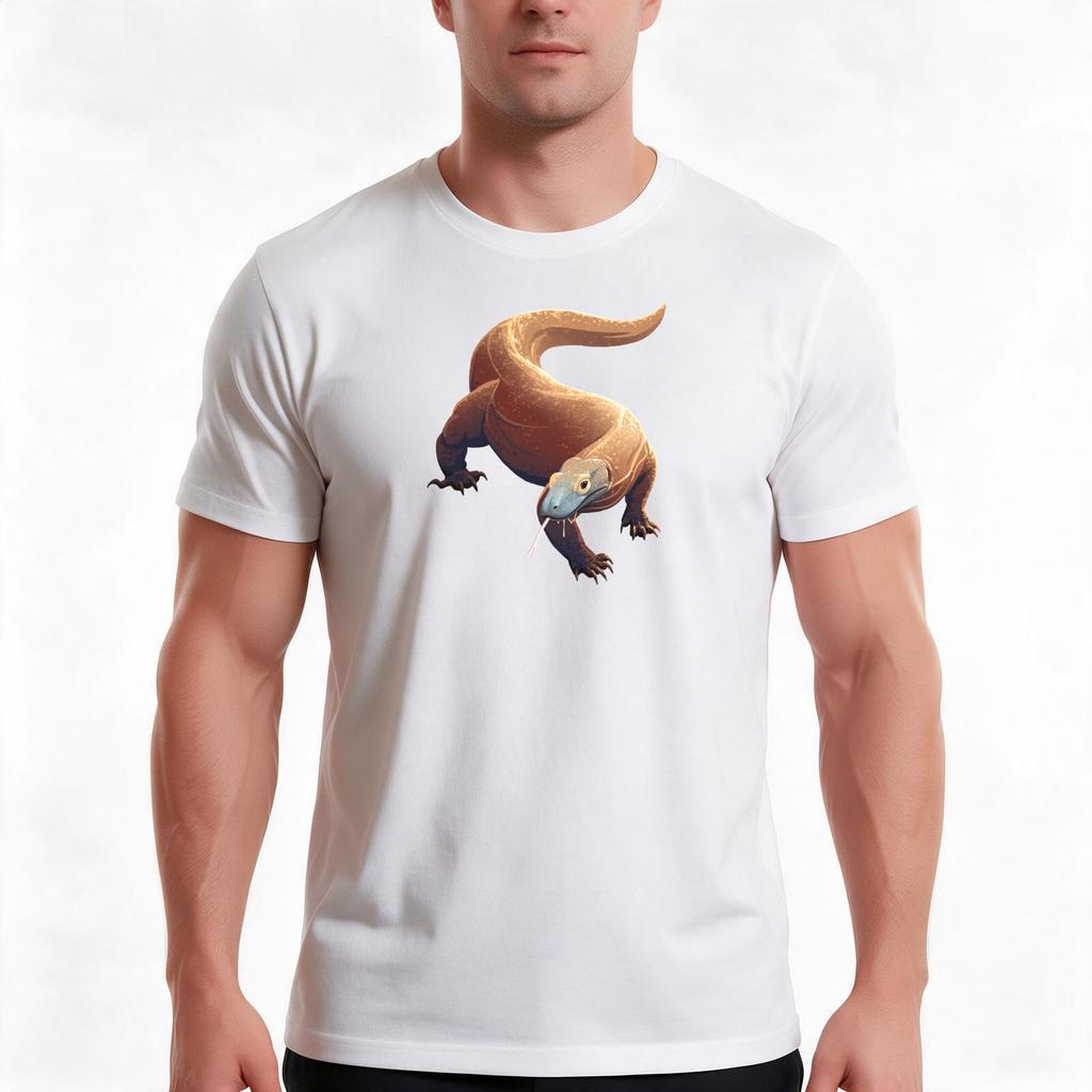 Komodo Dragon Tshirt Summer Casual Cotton Tee Oversized Streetwear Tops Vintage Graphic Print Loose Fit Short Sleeve