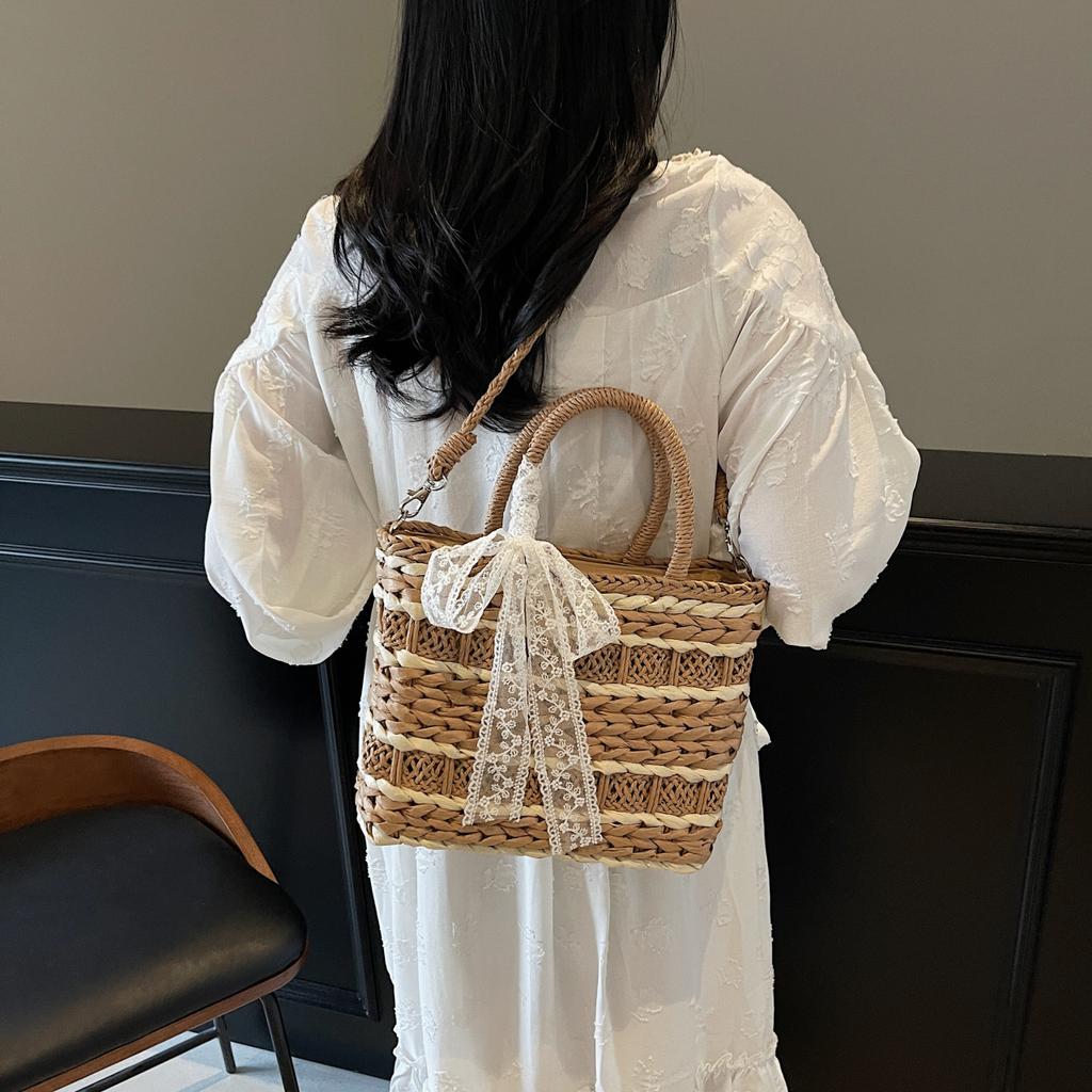 Holiday Beach Woven Bag Small Fresh Women's Straw Woven Bag, Fresh, Sweet and Fashionable Personalized Woven Handbag