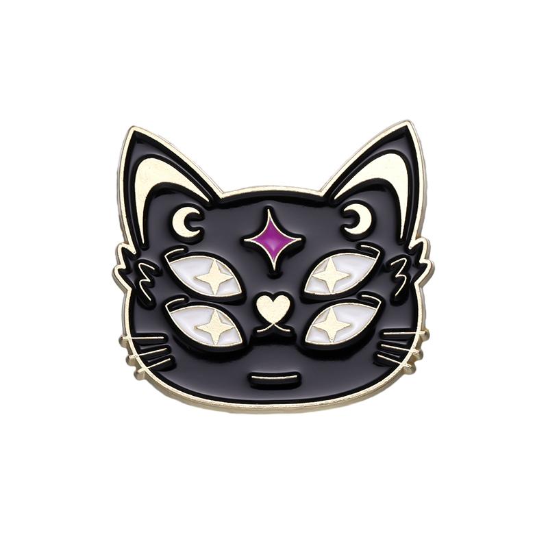 Witch Cats Enamel Pins Custom Black Kitten Spell Book Magic Potion Brooches Lapel Badges Gothic Animal Jewelry Gift for Friends