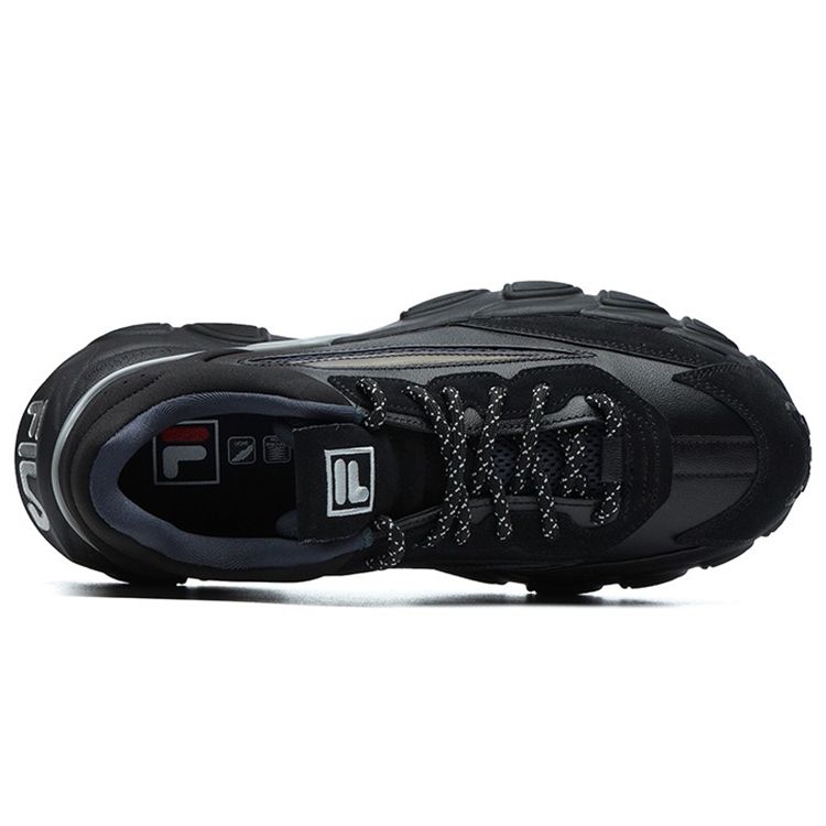 Fila Fashion Sneakers Fabric Layered Cowhide Casual Sports Low-Top Lifestyle Shoes Men Sneakers Black F12M144120FBI