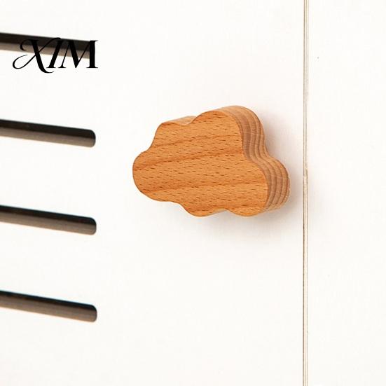 Nordische Stijl Kastknoppen Wolkvormige Houten Knoppen voor Kasten & Lades, Houten Handgrepen Kleine Opbergruimte met Schroeven, Decoratieve Kinderkamer Kind
